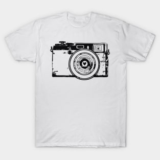 Women Photography Gift Camera Hearts Photographer Love T-Shirt